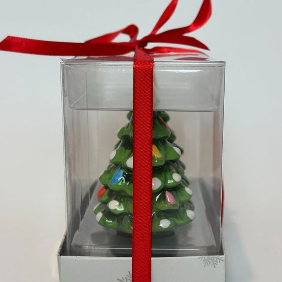 Christmas is Forever Holiday Tree Salt and Pepper Shaker Set NEW with TAGS - Picture 3 of 6